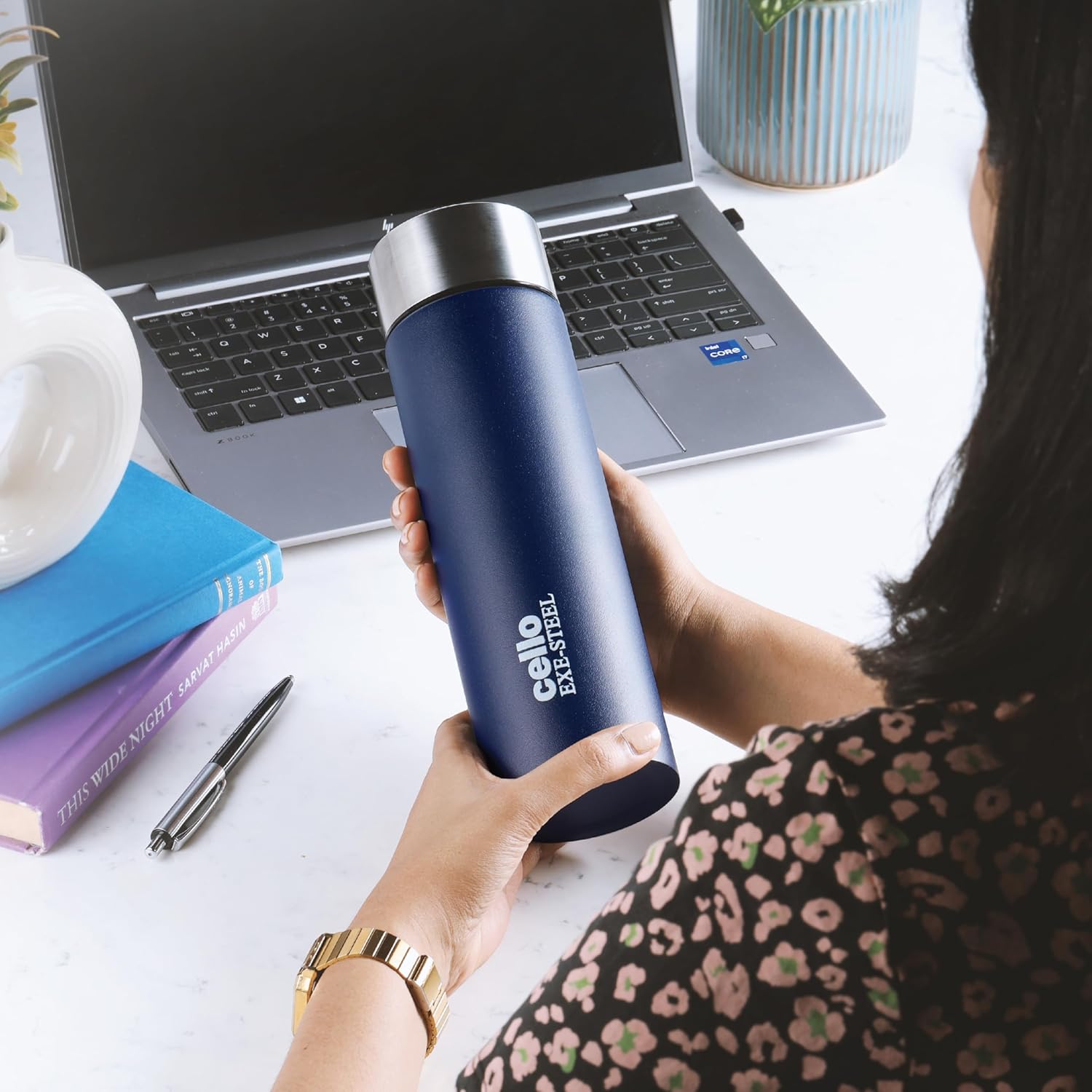 Cello H2O Matt 1000 ML Stainless Steel Bottle | 1 Pc