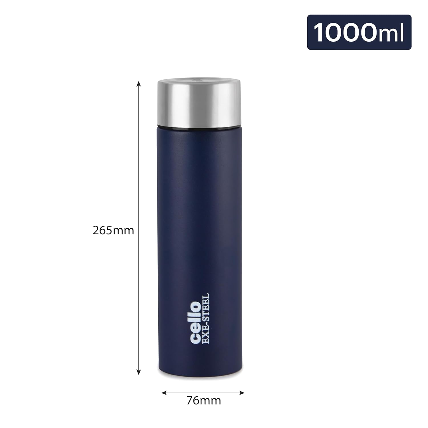 Cello H2O Matt 1000 ML Stainless Steel Bottle | 1 Pc