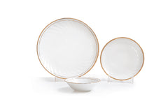 Clay Craft Ceramic Karina Elegant Goldline Dinner Set | Set of 18 Pcs