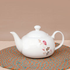 Clay Craft Ceramic Floral Printed 1100 ML Tea Pot Kettle - Elegant Teapot for Serving Tea | 1 Pc