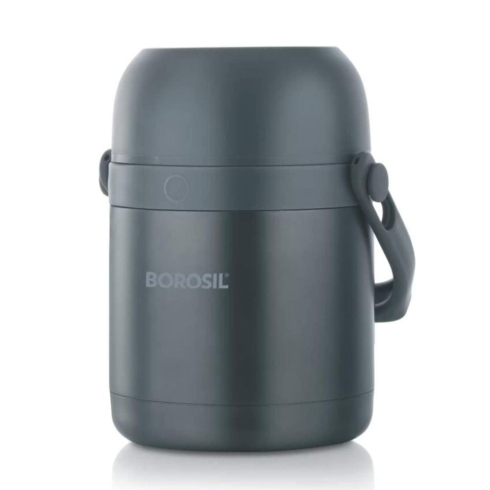 Borosil Hot n Fresh Stainless Steel Insulated Lunchbox | Grey