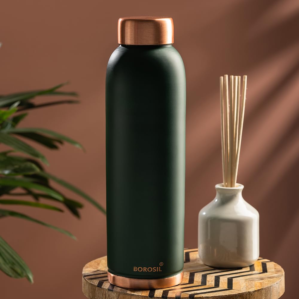 Borosil Eco 1000 ML Powder Coated Matte Finish Copper Bottle | 1 Pc