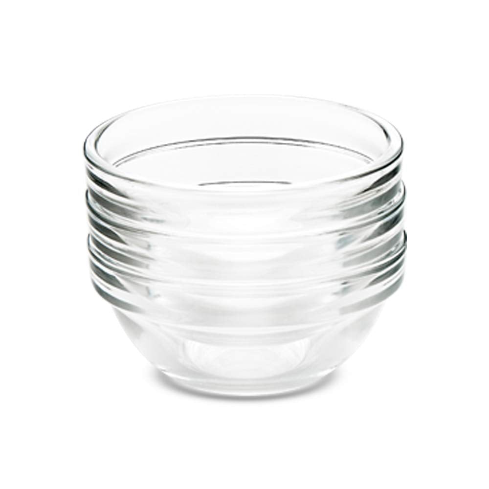 Borosil Stackable Serving Bowls | Oven & Microwave Safe | Transparent | Set of 6 Pcs