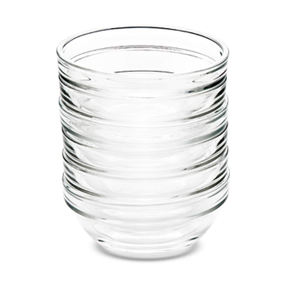 Borosil Stackable Serving Bowls | Oven & Microwave Safe | Transparent | Set of 6 Pcs