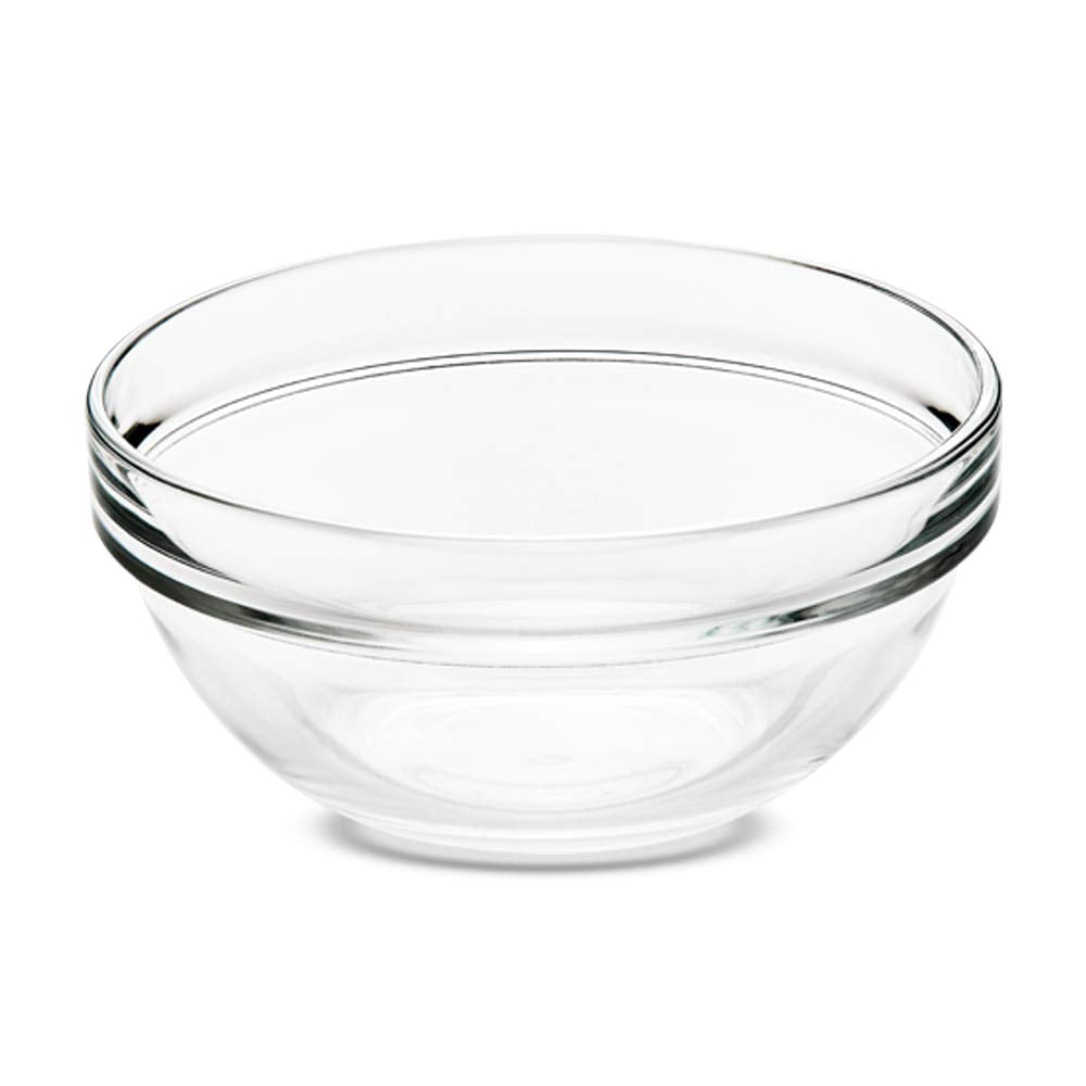 Borosil Stackable Serving Bowls | Oven & Microwave Safe | Transparent | Set of 6 Pcs
