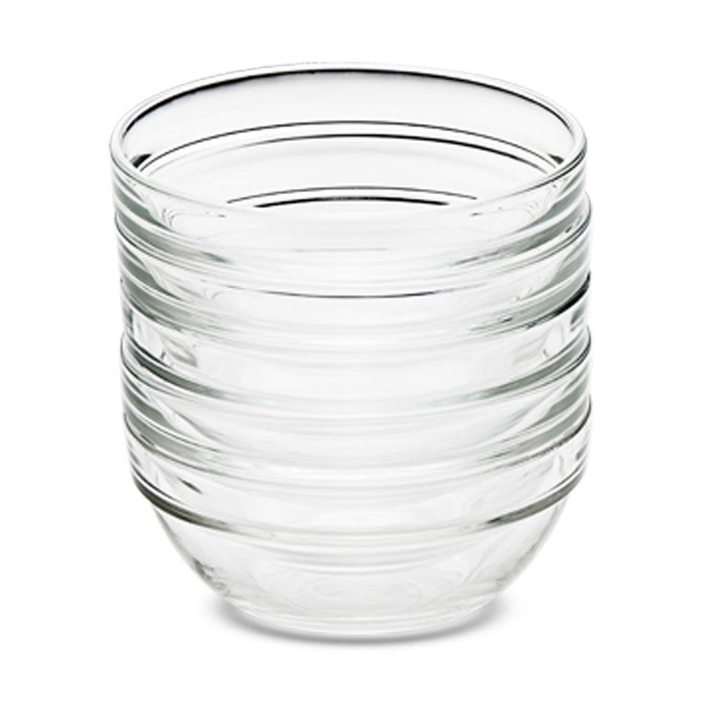 Borosil Stackable Serving Bowls | Oven & Microwave Safe | Transparent | Set of 6 Pcs