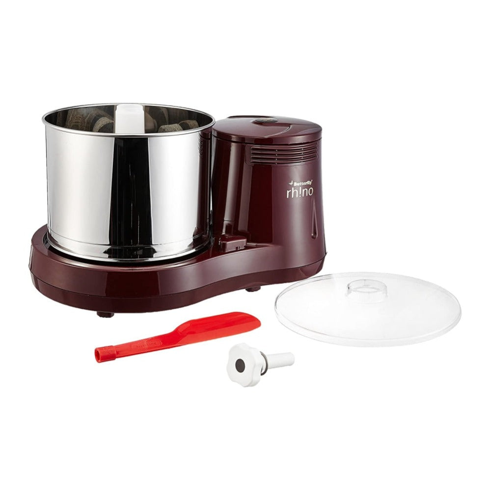Butterfly Rhino 150 Watts 2 Litre Table Top Wet Grinder | Cherry Red