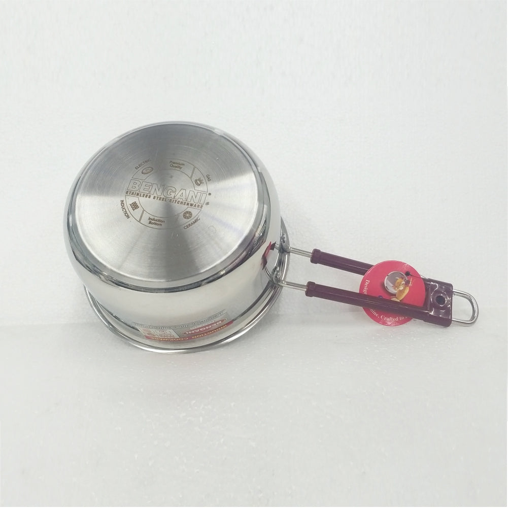 Bengani Stainless Steel 20 Gauge Induction Bottom Saucepan | Silver