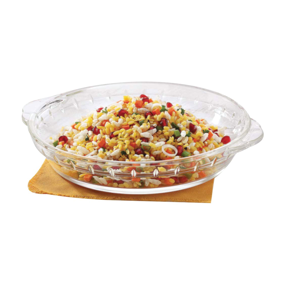 Borosil Round Microwavable Plate | Transparent | 1 Pc