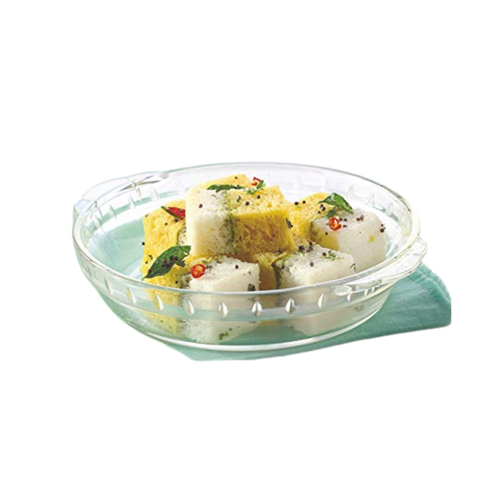 Borosil Round Microwavable Plate | Transparent | 1 Pc
