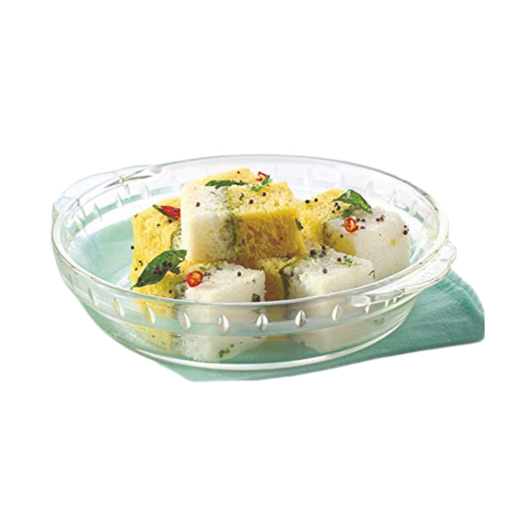 Borosil Round Microwavable Plate | Transparent | 1 Pc