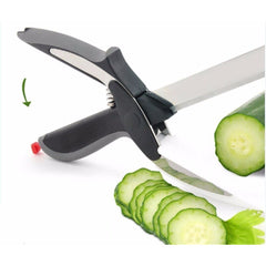 Ankur 2 in 1 Stainless Steel Smart Knife | Black | 1 Pc