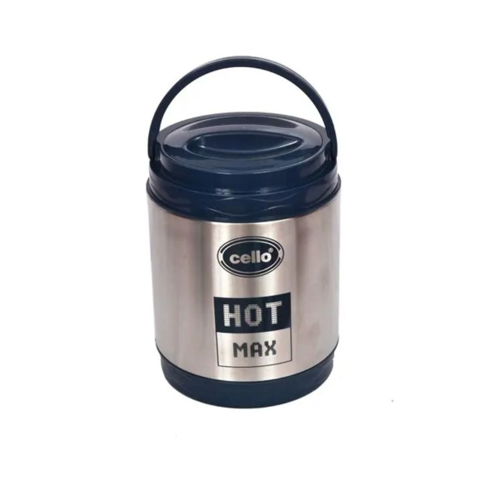 Cello Stainless Steel Insulated Hot Max Tiffin | Silver & Black
