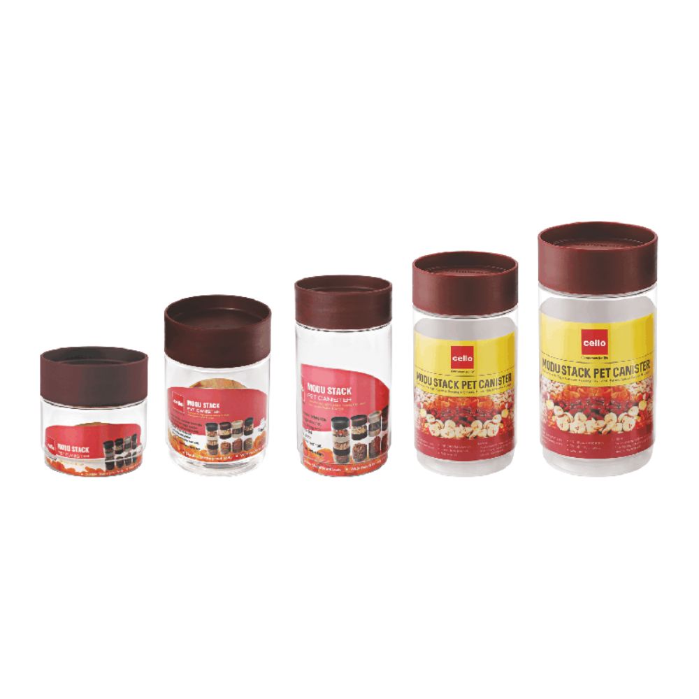 Cello Modustack Plastic Canister | 1 Pc & Set of 2 Pcs