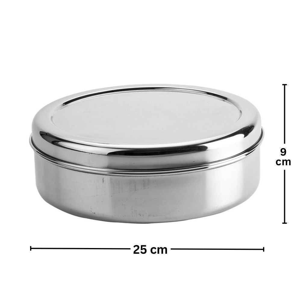 Bengani Stainless Steel 22 Gauge Papad Dabba | 1 Pc