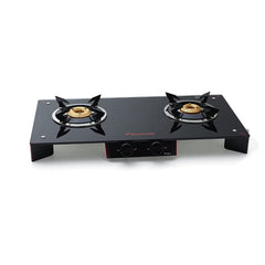 Butterfly Prism Glass 2 Burner Gas Stove | Black