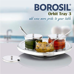 Borosil Orbit Tray 3 | Transparent