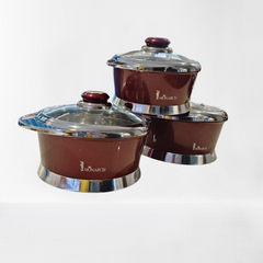 Cello Insulated Hotpot Monarch 3pcs Set | Black| Maroon|