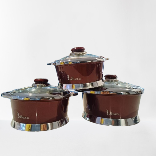 Cello Insulated Hotpot Monarch 3pcs Set | Black| Maroon|