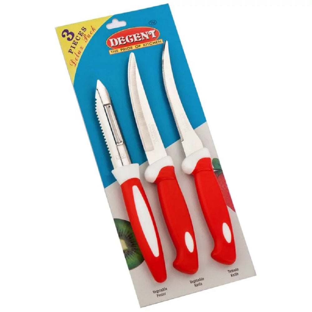 Decent Deluxe Knife & Peeler Set | Set of 3 Pcs