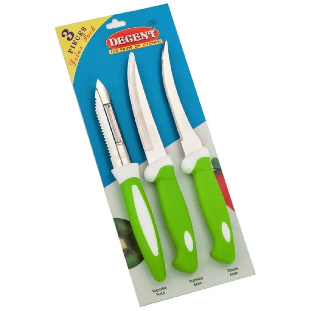 Decent Deluxe Knife & Peeler Set | Set of 3 Pcs