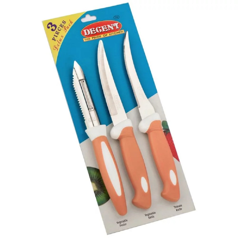 Decent Deluxe Knife & Peeler Set | Set of 3 Pcs