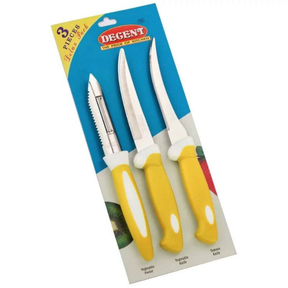 Decent Deluxe Knife & Peeler Set | Set of 3 Pcs